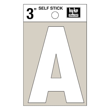 Hy-Ko 3In White Vinyl Letter A, 10PK A30511